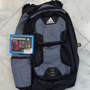 Adidas Black and Gray Sports Backpack with laptop accommodations NWT